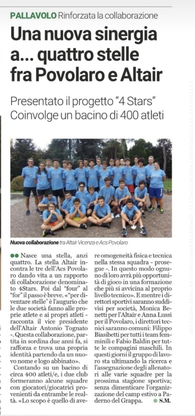 PROGETTO "4 STARS" ALTAIR & POVOLARO  GdV 10 luglio 2022 - acs povolaro